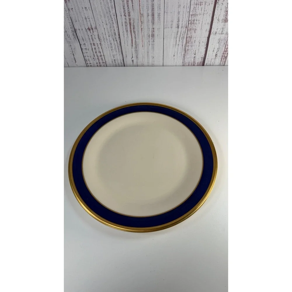 Vintage Lenox Special Porcelain Dinner Plate Cobalt & Gold 10.75